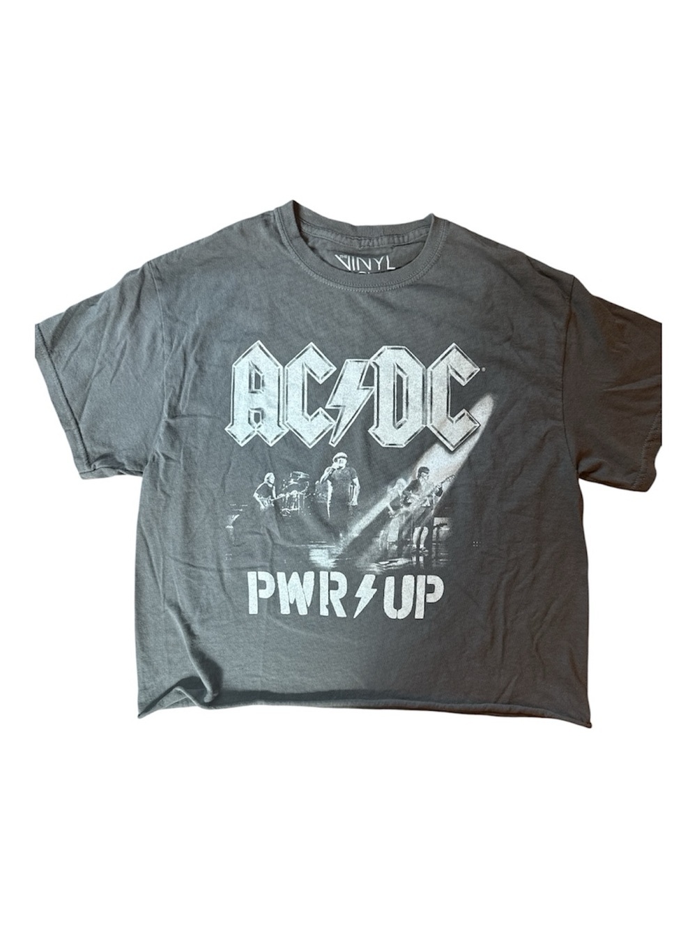 The Vinyl Icons AC/DC PWR UP half shirt rolled bottom S